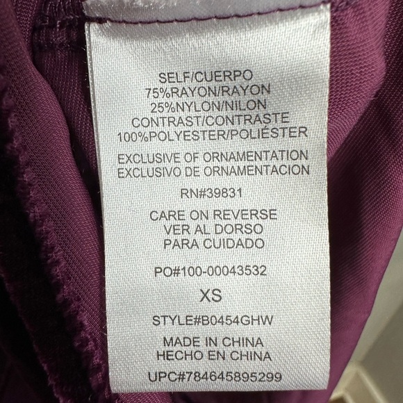 Democracy Velvet Button Down, Box Pleat and Split Back Shirt, Deep Plum Sz XS - Picture 10 of 12